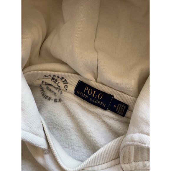 Polo Ralph Lauren Athletic White Hoodie Vintage Style Sweater Medium Rare Hype - Picture 15 of 16